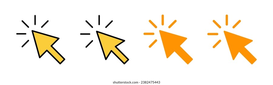 Click icon set for web and mobile app. pointer arrow sign and symbol. cursor icon