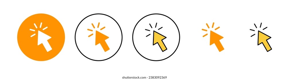 Click icon set for web and mobile app. pointer arrow sign and symbol. cursor icon
