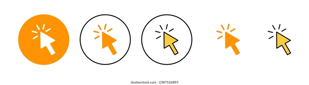 Click icon set for web and mobile app. pointer arrow sign and symbol. cursor icon