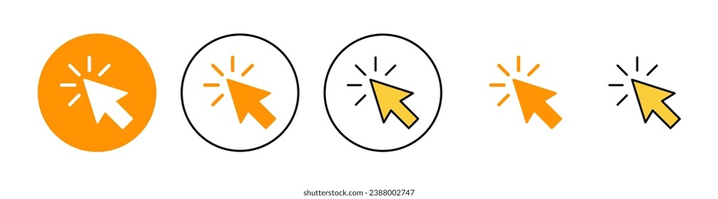 Click icon set for web and mobile app. pointer arrow sign and symbol. cursor icon