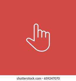 click icon. sign design. red background