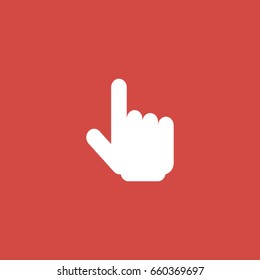 click icon. sign design. red background