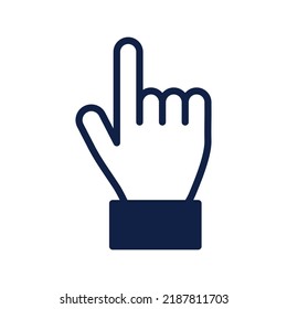 Click icon. Simple index finger up hand gesture sign isolated on white background for social media, web and app design. Vector illustration