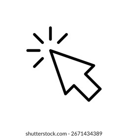 Klicken Sie auf das Symbol für Apps und Websites. Zeigerpfeilzeichen und -symbol. Cursorsymbol