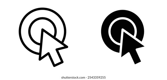 Click icon symbol collection on white background.