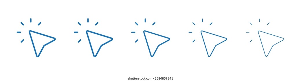 Click icon Symbol collection thin outline set