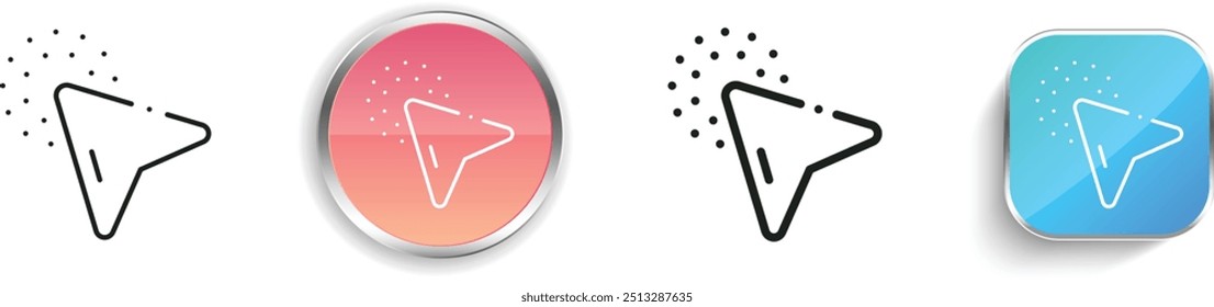 click icon. Thin Linear, Regular and Button Style Design Isolated On White Background