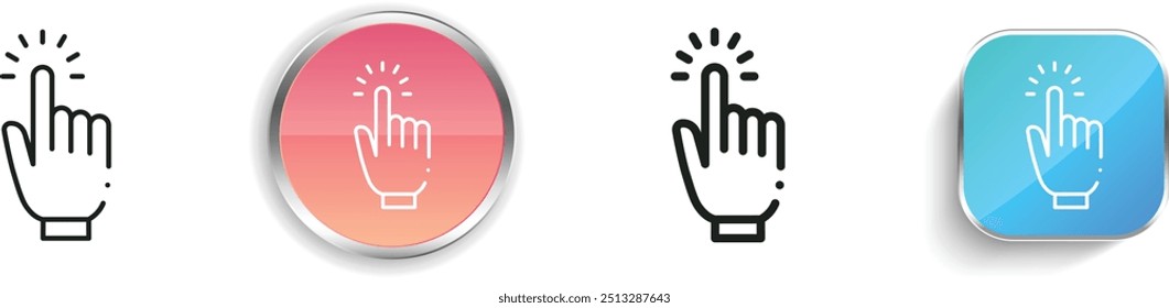 click icon. Thin Linear, Regular and Button Style Design Isolated On White Background