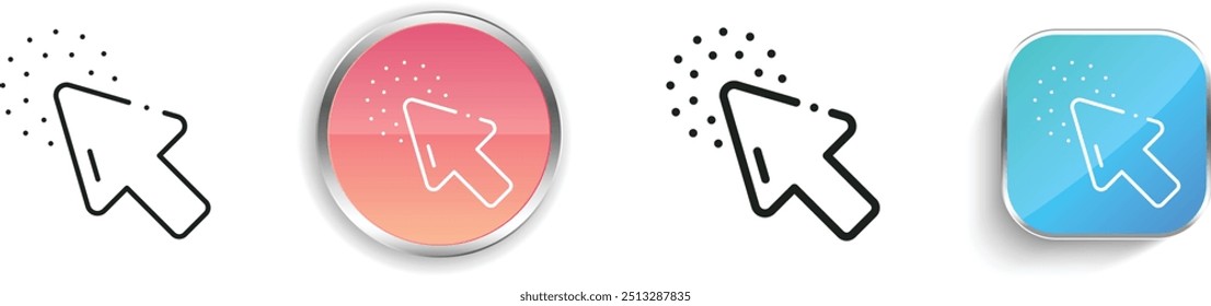 click icon. Thin Linear, Regular and Button Style Design Isolated On White Background