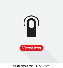Click Icon or Touch Icon Vector Illustration On Light Gray Background Eps10