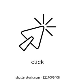 Click icon. Trendy modern flat linear vector Click icon on white background from thin line Programming collection, editable outline stroke vector illustration