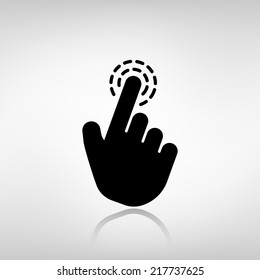 Click icon vector black on white background