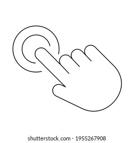 Haga clic en el icono. Icono de vector blanco y negro. Ilustración minimalista, plana, lineal. Haga clic aquí, elija