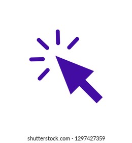 Click icon vector. Cursor icon. Computer mouse click cursor black arrow icons.