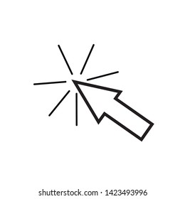 Click icon vector. Click Cursor line icon symbol 