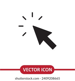 Click icon vector. Cursor sign, flat trendy style illustration on white background..eps
