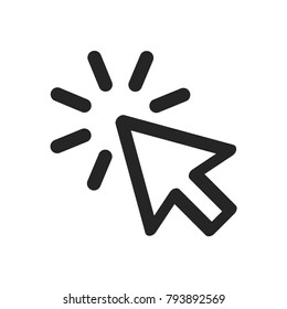 Click icon vector, cursor symbol. Press pictogram, flat vector sign isolated on white background. Simple vector illustration for graphic and web design.