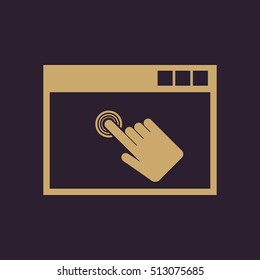 Click icon. vector design. Click symbol. web. graphic. JPG. AI. app. logo. object. flat. image. sign. eps. art. picture - stock vector