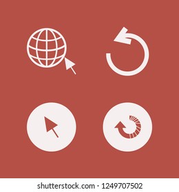 click icon. click vector icons set cursor, reload arrow and browser globe cursor