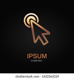 Click icon. Vector Illustration. Design logo element. Isolated on black background.