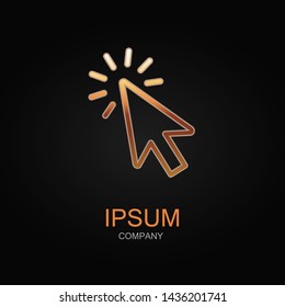 Click icon. Vector Illustration. Design logo element. Isolated on black background.
