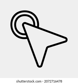 Haga clic en ilustración de vector de icono en estilo de línea, utilice para presentación de aplicaciones móviles del sitio web