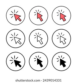 Click icon vector illustration. pointer arrow sign and symbol. cursor icon