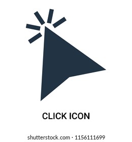 Click icon vector isolated on white background, Click transparent sign , filled dark user interface icons