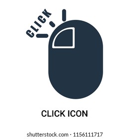 Click icon vector isolated on white background, Click transparent sign , filled dark user interface icons