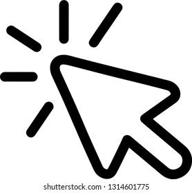 Click icon. click icon vector isolated on white background.selection-and-cursors. Graphic design, mobile application, icons 2019 year, user interface. Editable stroke. EPS10 format - Vector
