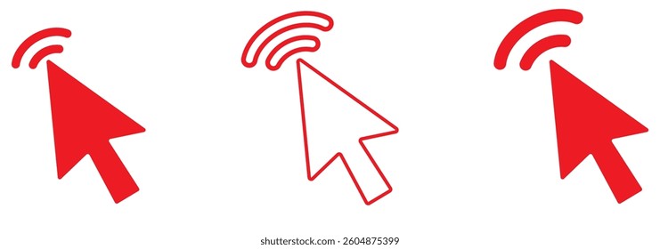 Click icon vector isolated on white background. Cursor icon. Computer mouse click cursor black arrow icons. pointer arrow