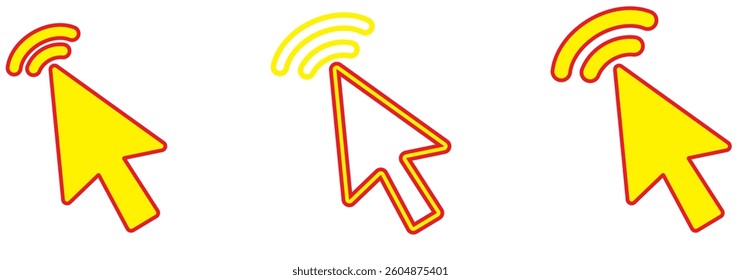 Click icon vector isolated on white background. Cursor icon. Computer mouse click cursor black arrow icons. pointer arrow