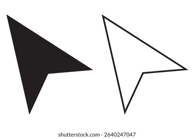 Click icon vector isolated on white background. Cursor icon. Computer mouse click cursor black arrow icons. pointer arrow