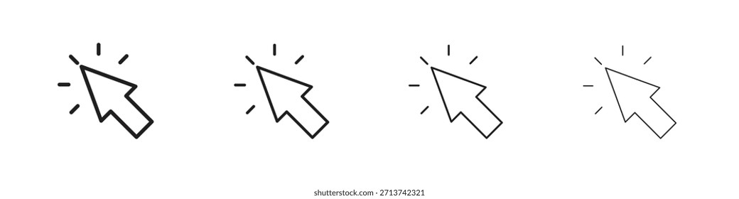 Icono de Hacer clic. Vector de pictogramas aislados.