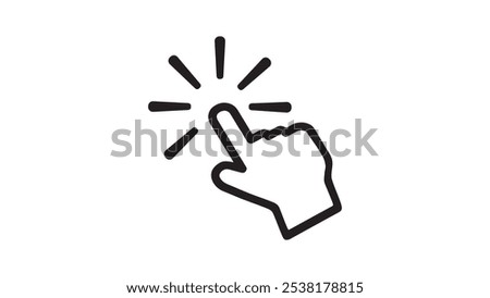 Click Icon Vector – Modern Tap and Click Symbol for Apps, User Interface, Digital Projects, Interactive UI Design Element