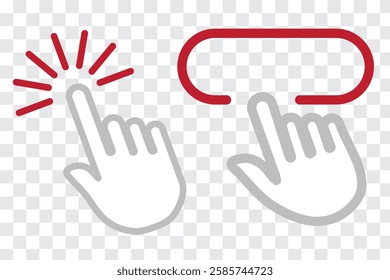  Click icon vector, Mouse pointer arrow, Cursor clicking vector icon. Vector illustration. Variety Design.