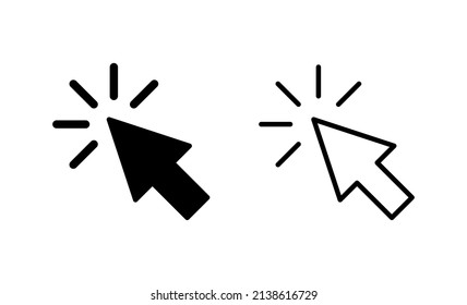 Click icon vector. pointer arrow sign and symbol. cursor icon