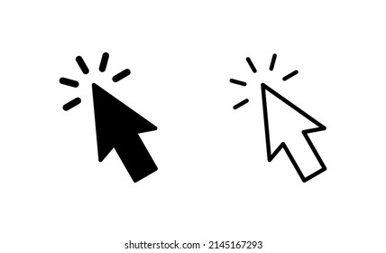 Click icon vector. pointer arrow sign and symbol. cursor icon