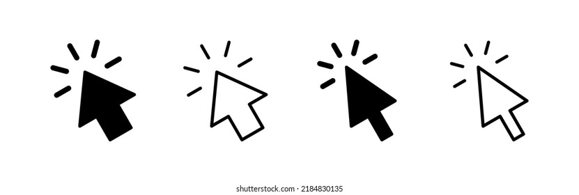Click icon vector. pointer arrow sign and symbol. cursor icon