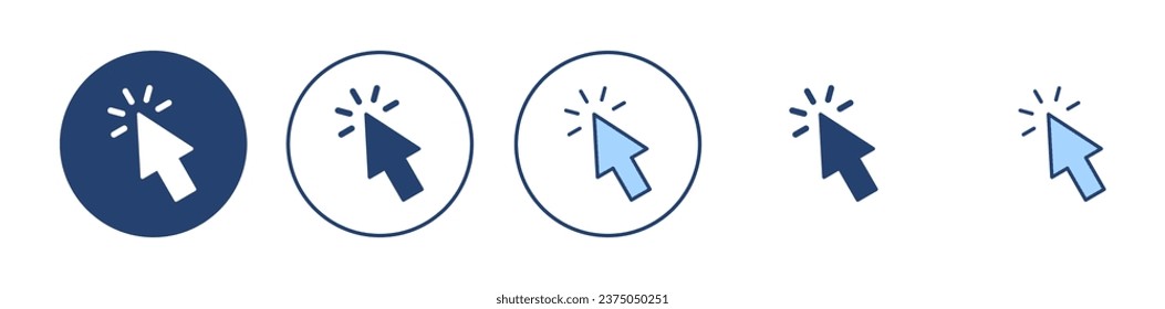 Click icon vector. pointer arrow sign and symbol. cursor icon
