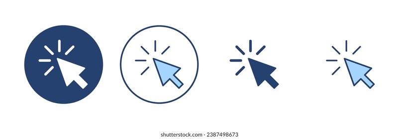 Click icon vector. pointer arrow sign and symbol. cursor icon