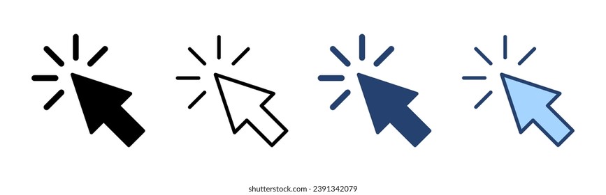 Click icon vector. pointer arrow sign and symbol. cursor icon