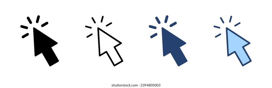 Click icon vector. pointer arrow sign and symbol. cursor icon