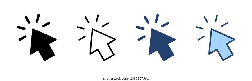 Click icon vector. pointer arrow sign and symbol. cursor icon