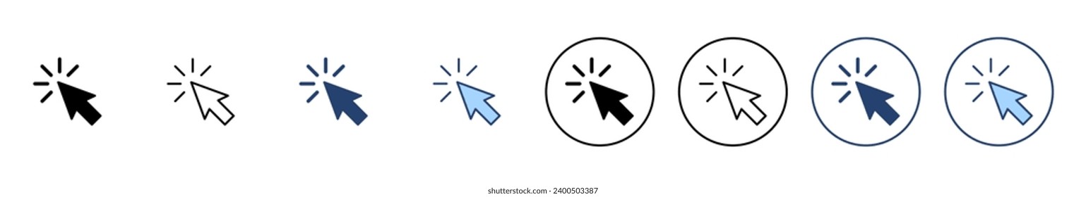Click icon vector. pointer arrow sign and symbol. cursor icon