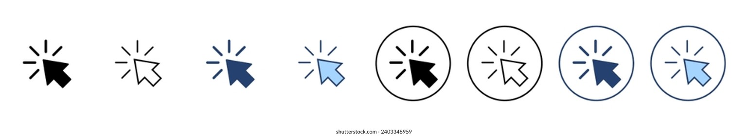 Click icon vector. pointer arrow sign and symbol. cursor icon