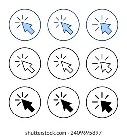 Click icon vector. pointer arrow sign and symbol. cursor icon