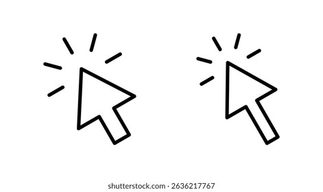 Click icon vector. pointer arrow sign and symbol. cursor icon