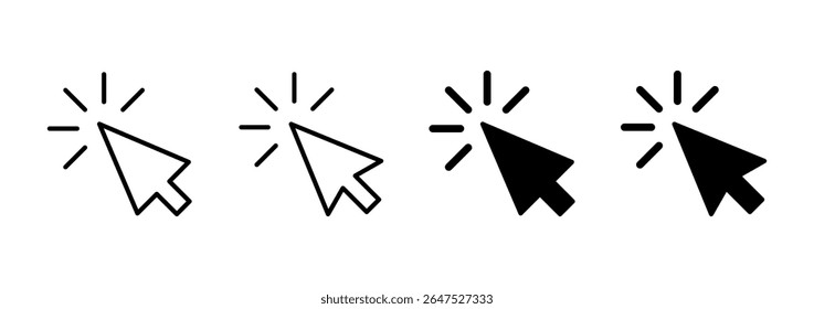 Click icon vector. pointer arrow sign and symbol. cursor icon