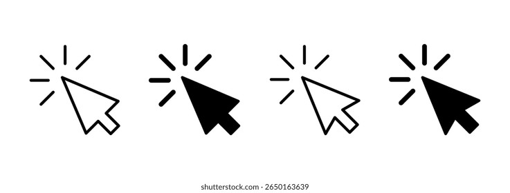 Click icon vector. pointer arrow sign and symbol. cursor icon